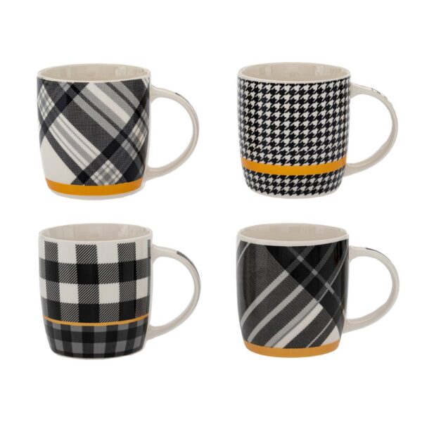 ΑΣΠΡΟΜΑΥΡΗ ΚΕΡΑΜΙΚΗ ΚΟΥΠΑ ΜΕ ΚΙΤΡΙΝΗ ΛΕΠΤΟΜΕΡΕΙΑ 8,5Χ9ΕΚ 4 ΣΧΕΔΙΑ DECO