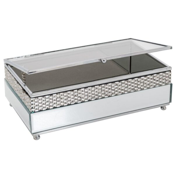 ΑΣΗΜΙ ΜΕΤΑΛΛΙΚΗ ΜΠΙΖΟΥΤΙΕΡΑ ΜΕ ΚΑΘΡΕΠΤΗ 21Χ13Χ7 ΕΚ DECO