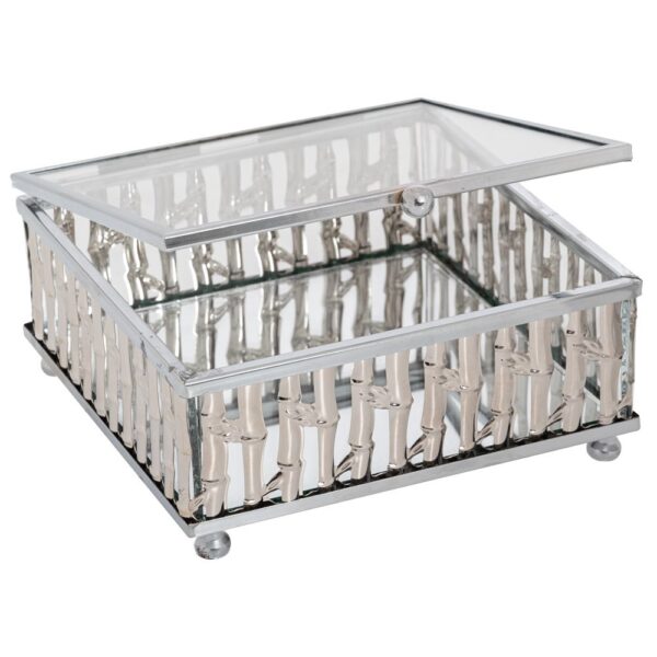 ΑΣΗΜΙ ΜΕΤΑΛΛΙΚΗ ΜΠΙΖΟΥΤΙΕΡΑ 12Χ12Χ5 ΕΚ ΜΕ ΚΑΘΡΕΠΤΗ DECO