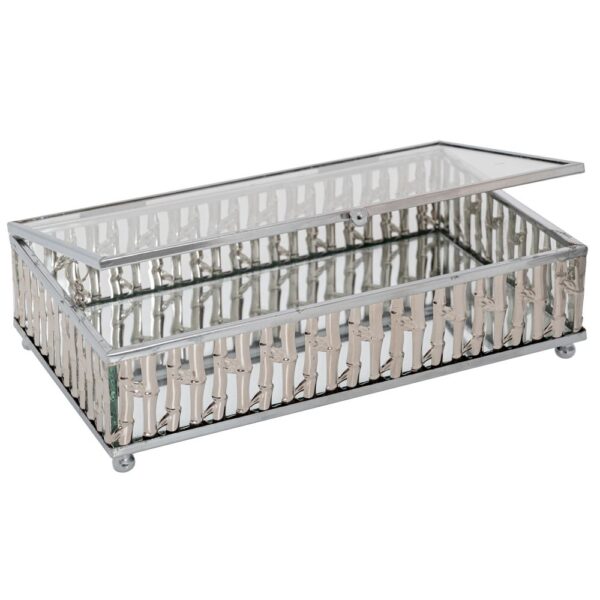 ΑΣΗΜΙ ΜΕΤΑΛΛΙΚΗ ΜΠΙΖΟΥΤΙΕΡΑ 21Χ13Χ5 ΕΚ ΜΕ ΚΑΘΡΕΠΤΗ DECO