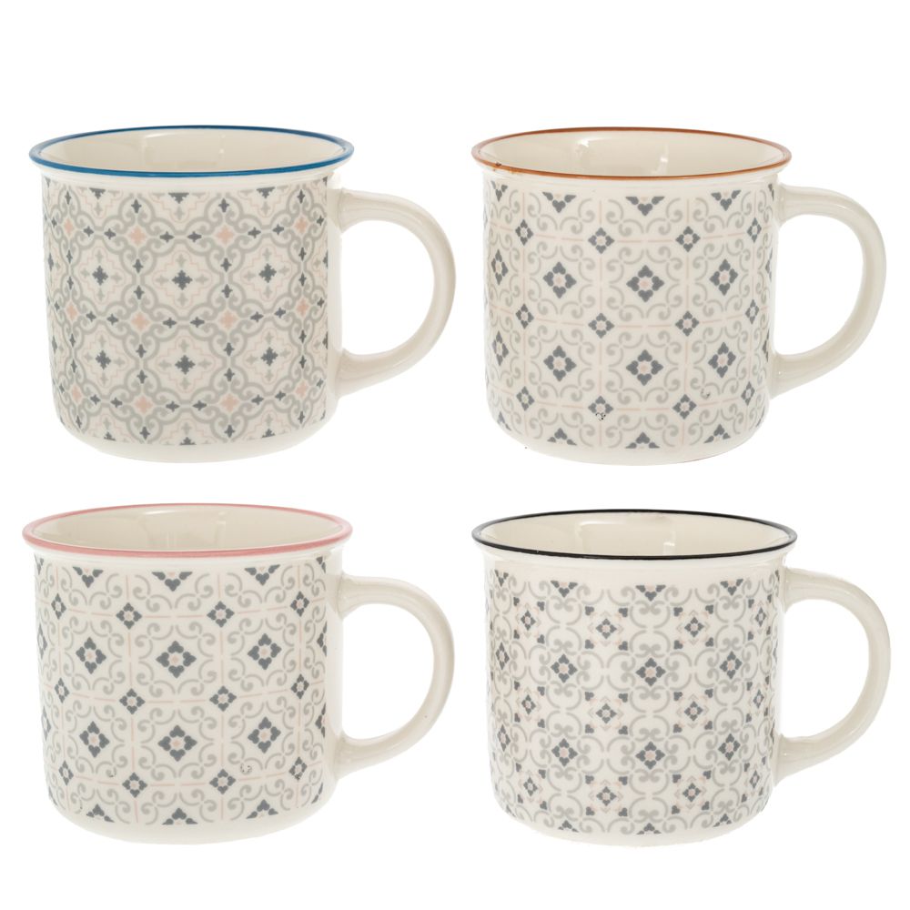 89933.jpg ΛΕΥΚΗ ΚΕΡΑΜΙΚΗ ΚΟΥΠΑ ΜΕ ΓΕΩΜΕΤΡΙΚΑ ΣΧΕΔΙΑ 400ML 4 ΣΧΕΔΙΑ DECO - Image 1