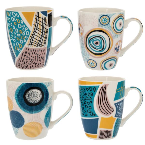 ΠΟΛΥΧΡΩΜΗ ΚΕΡΑΜΙΚΗ ΚΟΥΠΑ ΜΕ ΔΙΑΦΟΡΑ ΣΧΕΔΙΑ 350ML 4 ΣΧΕΔΙΑ DECO
