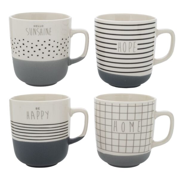 ΑΣΠΡΟΜΑΥΡΗ ΚΕΡΑΜΙΚΗ ΚΟΥΠΑ 370ML 4 ΣΧΕΔΙΑ DECO