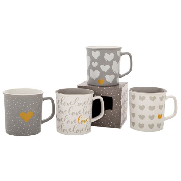 ΚΕΡΑΜΙΚΗ ΚΟΥΠΑ ΜΕ ΚΑΡΔΙΕΣ 400ML 4 ΣΧΕΔΙΑ DECO