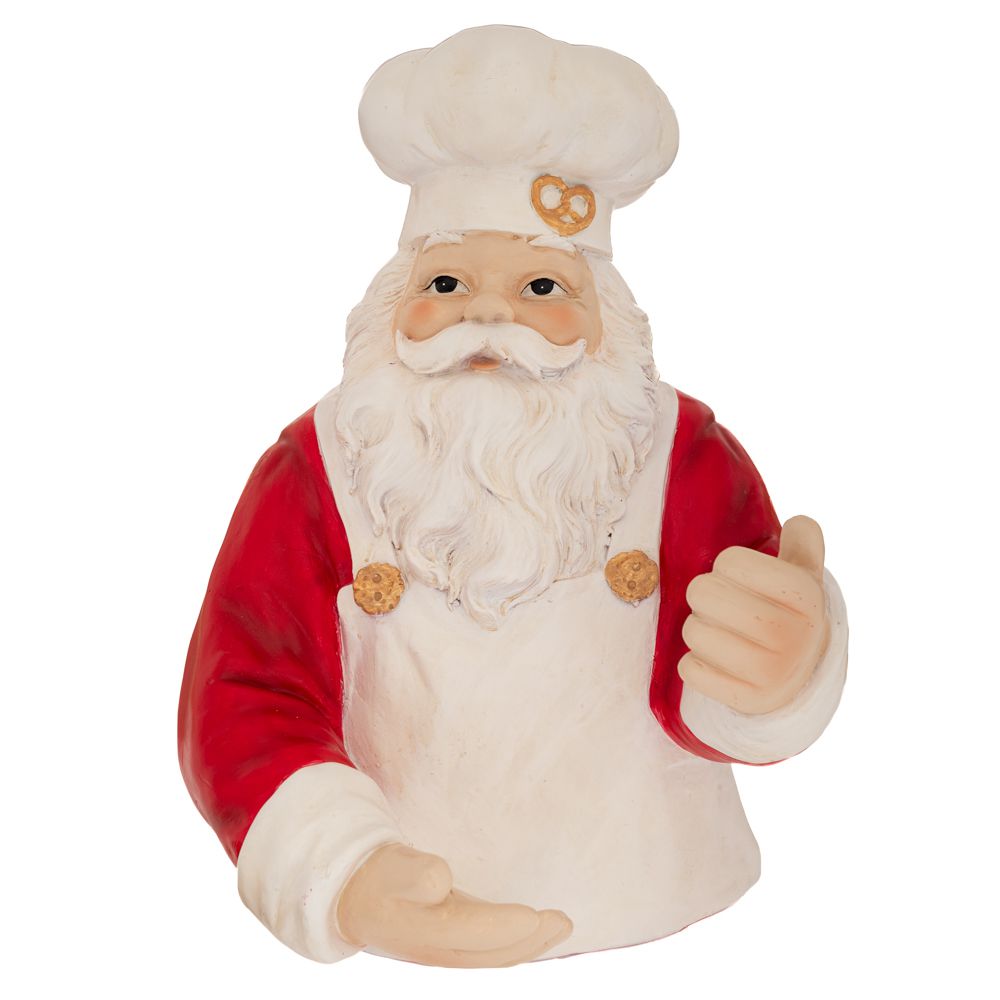 90718.jpg ΚΟΚΚΙΝΗ/ ΛΕΥΚΗ ΠΟΛΥΡΕΖΙΝ ΦΙΓΟΥΡΑ ΑΓΙΟΥ ΒΑΣΙΛΗ 25Χ25Χ34,5ΕΚ CHRISTMAS - Image 1