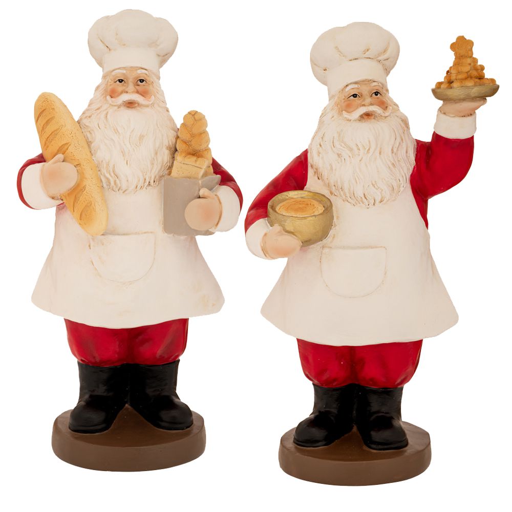 90719.jpg ΣΕΤ/2 ΦΙΓΟΥΡΑ ΑΓ. ΒΑΣΙΛΗ ME ΚΕΡΑΣΜΑΤΑ 2 ΣΧΕΔΙΑ 13,5Χ10Χ24,5 12,5Χ9,5Χ24ΕΚ CHRISTMAS - Image 1