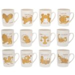 ΛΕΥΚΗ ΚΕΡΑΜΙΚΗ ΚΟΥΠΑ ΜΕ 12 ΧΡΥΣΑ ΖΩΔΙΑ 9X11EK DECO