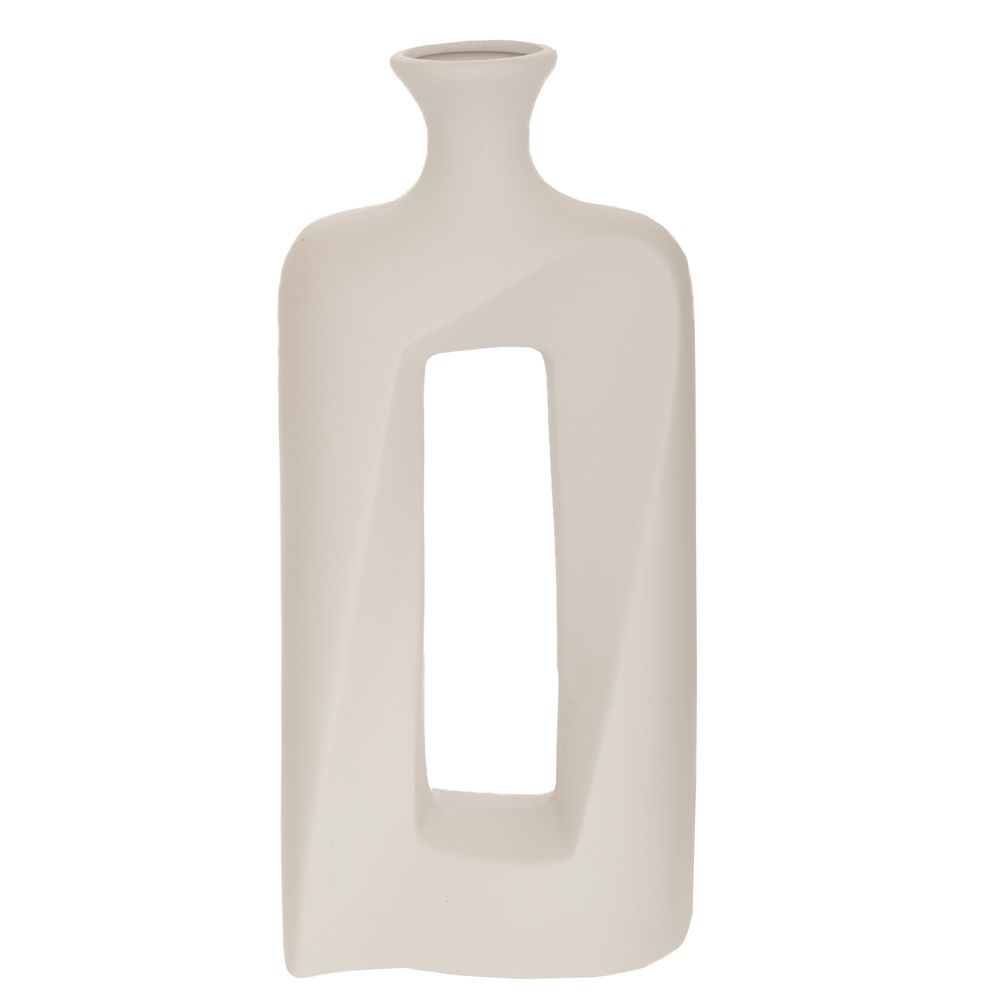 91525.jpg ΛΕΥΚΟ ΚΕΡΑΜΙΚΟ ΒΑΖΟ 15Χ7Χ31ΕΚ DECO - Image 1