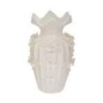 ΛΕΥΚΟ ΚΕΡΑΜΙΚΟ ΒΑΖΟ ΜΕ ΑΝΑΓΛΥΦΑ ΛΟΥΛΟΥΔΙΑ 16Χ26ΕΚ DECO