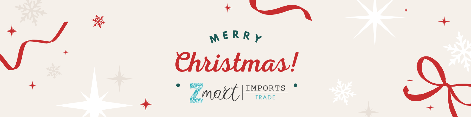 Beige and Red Modern Merry Christmas LinkedIn Background Photo